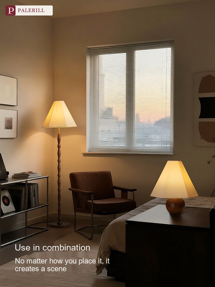 PALERILL | Bauhaus Mid-Century Solid Wood Table Lamp