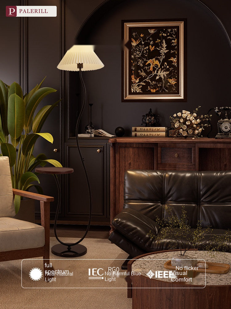 PALERILL | Mid-Century Floor Lamp with Integrated Side Table