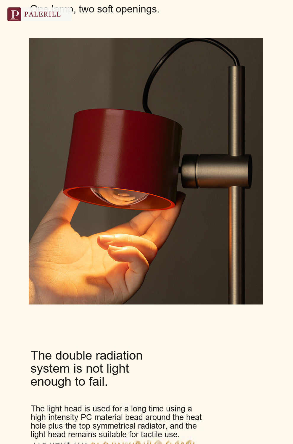 PALERILL | Red-Hood Adjustable Reading Floor Lamp