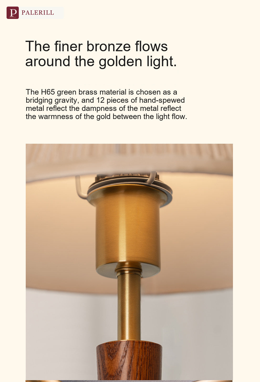 PALERILL | French Vintage Pleated Table Lamp in Walnut