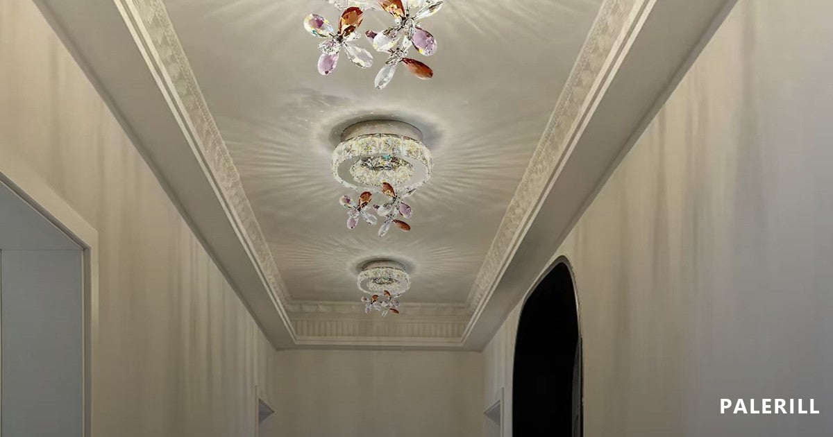 Crystal chandelier with floral detail