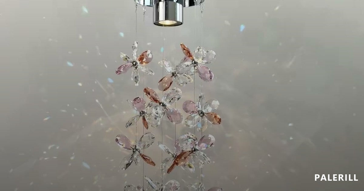 Long vertical crystal cascade on an extended suspension