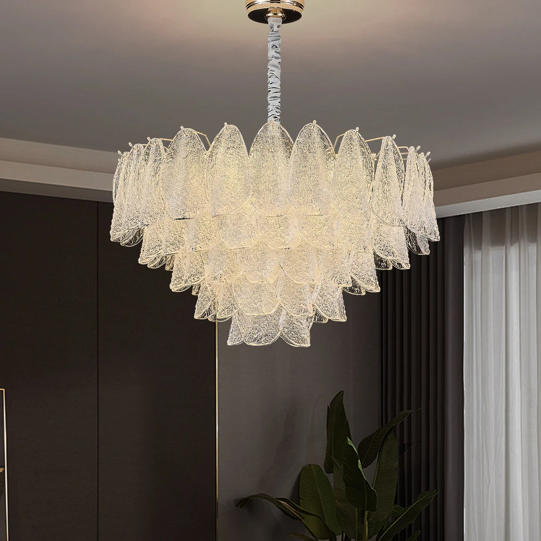 AM0126 · French Glass Cream-Tone Acrylic Glass Chandelier for Dining Rooms — AM0126, view 2