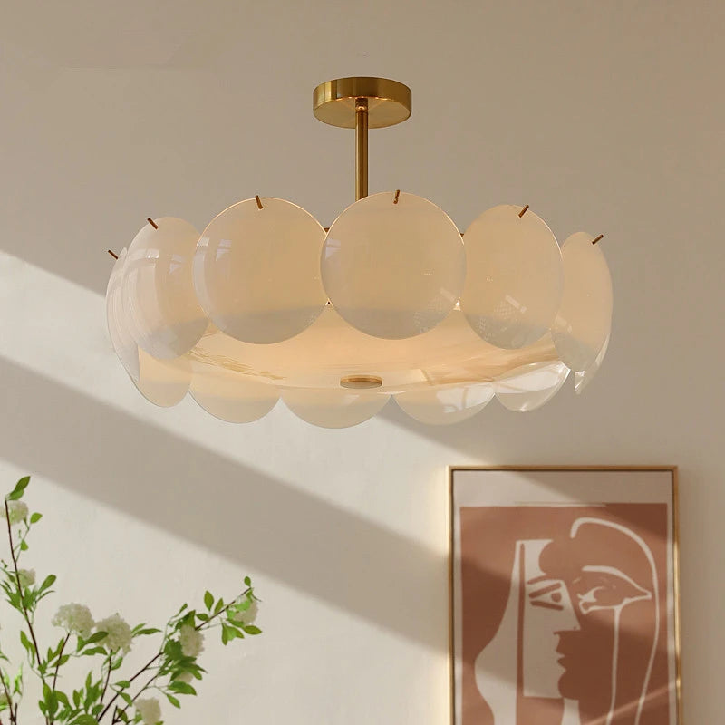 AM0099 · French Crystal Flush Mount Cream-Tone Ceiling Light for Bedrooms · 3 Configurations — AM0099, view 2