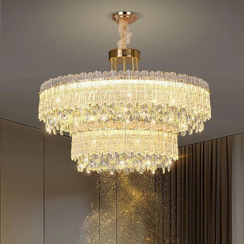 AM0055 · French Tiered Composition Crystal Chandelier for Living Spaces · 5 Configurations — AM0055, view 2