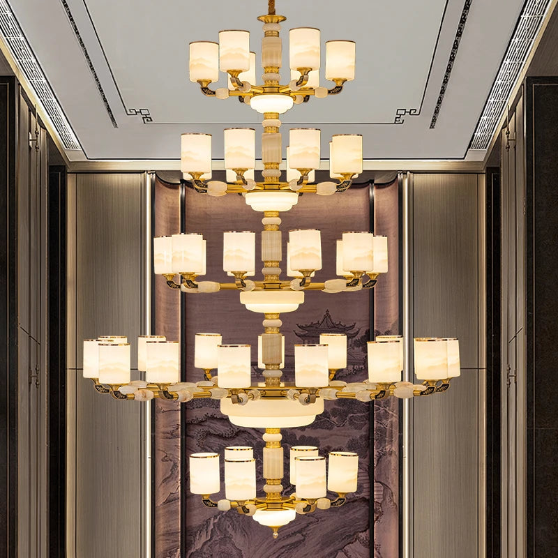 AM0076 · Modern Chinese Stairwell Contemporary Chinese Zinc Alloy Chandelier — AM0076, view 2