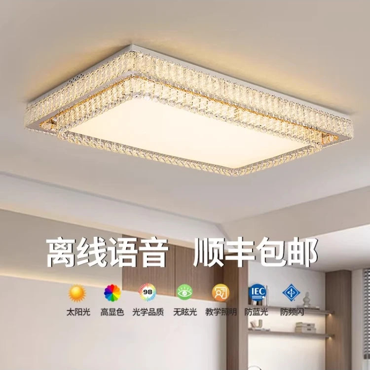 AM0095 · Modern Minimalist Crystal Flush Mount Ceiling Light for Bedrooms · 2 Configurations — AM0095, view 2