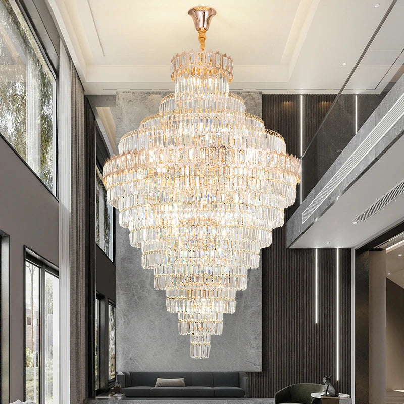 AM0125 · Stairwell Extended-Drop Crystal Chandelier for Double-Height Spaces — AM0125, view 2