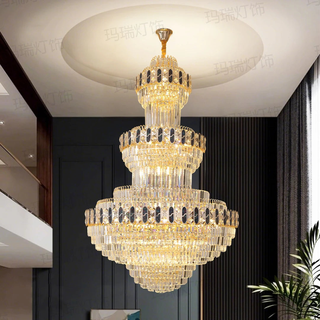 AM0043 · Modern Stairwell Crystal Chandelier for Double-Height Spaces · 6 Configurations — AM0043, view 2