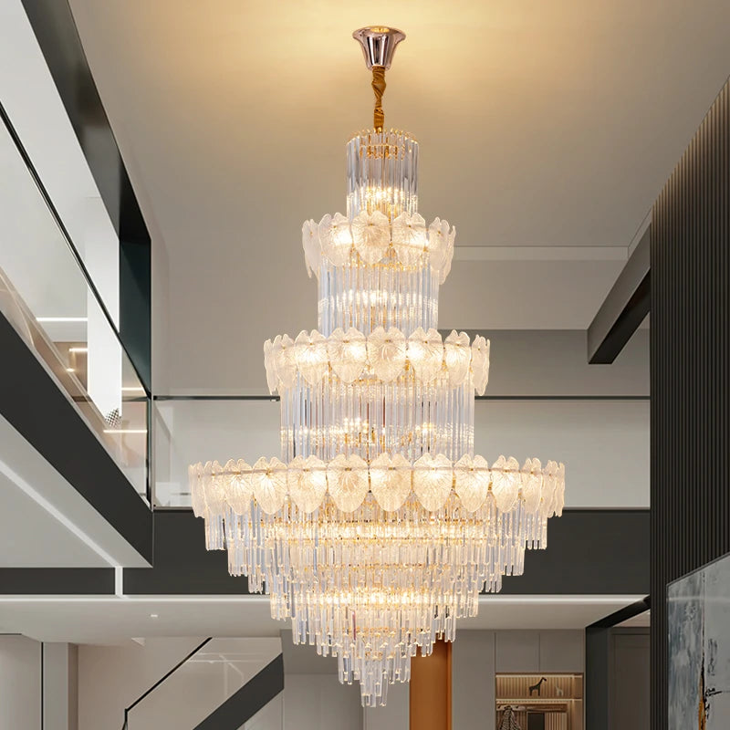 AM0122 · Modern Stairwell Crystal Chandelier for Double-Height Spaces · 6 Configurations — AM0122, view 2