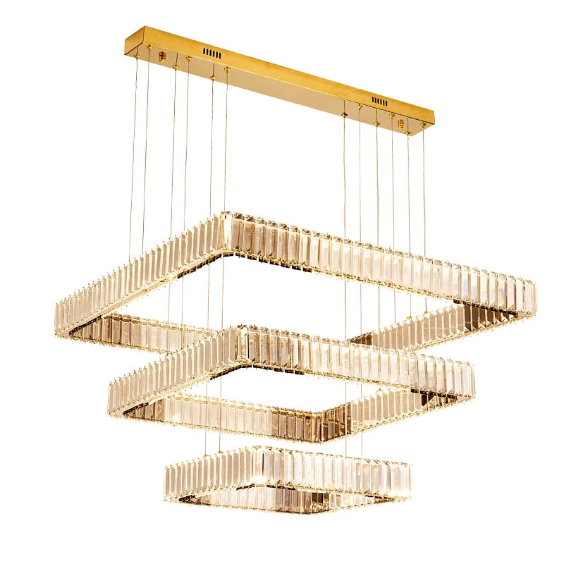 AM0081 · Modern Minimalist Tiered Composition Crystal Chandelier for Living Spaces — AM0081, view 2