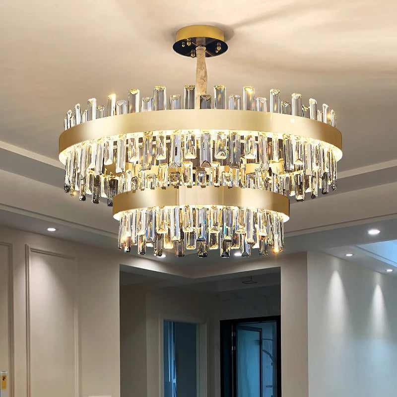 AM0046 · Postmodern Tiered Composition Crystal Chandelier for Living Spaces — AM0046, view 2