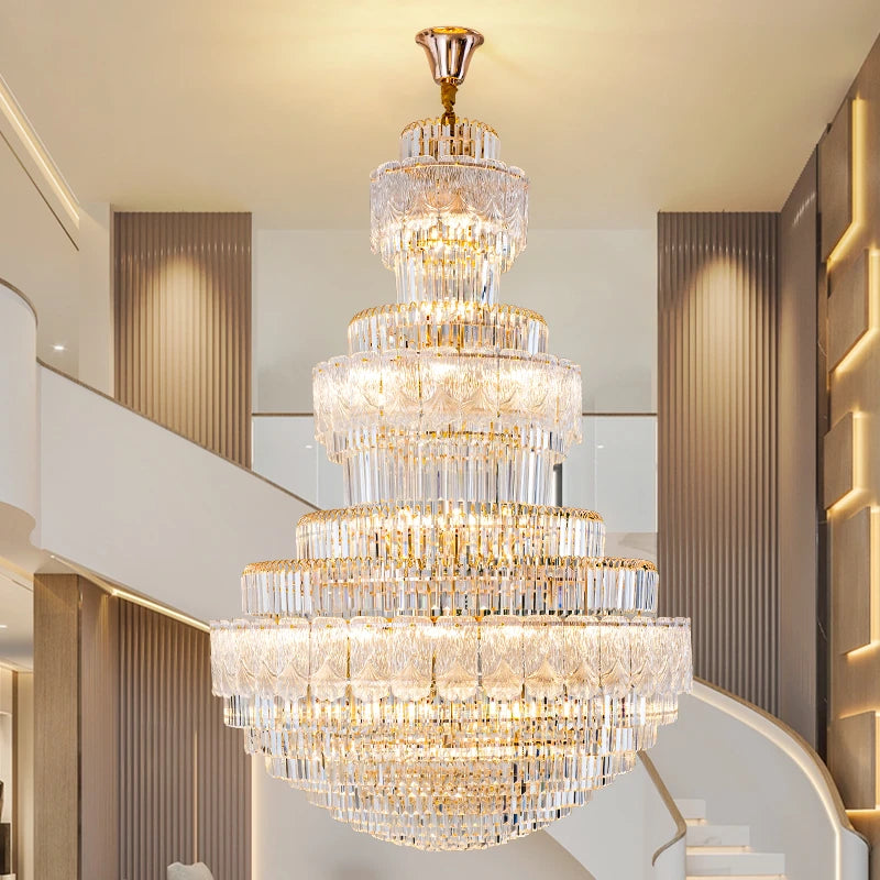 AM0004 · Modern Stairwell Crystal Chandelier for Double-Height Spaces · 6 Configurations — AM0004, view 2