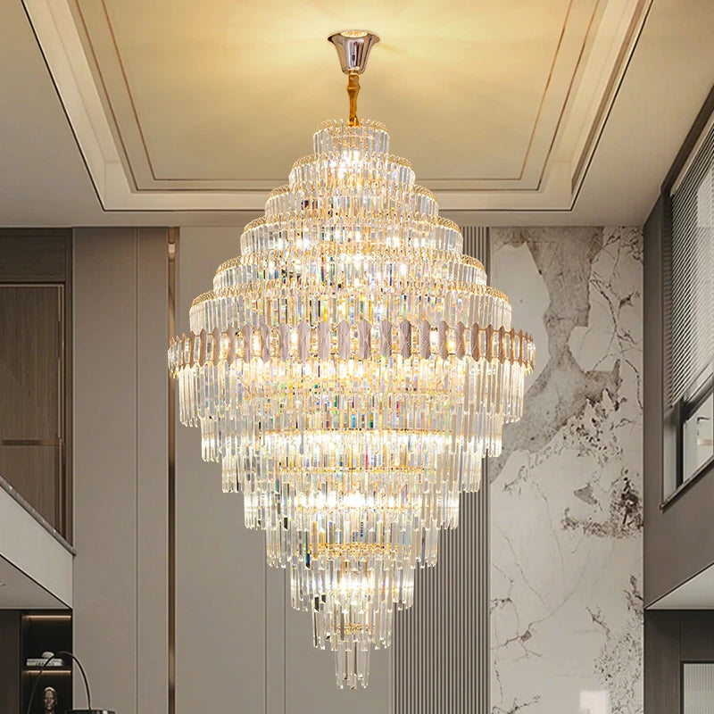 AM0031 · Stairwell Crystal Chandelier for Double-Height Spaces · 6 Configurations — AM0031, view 2