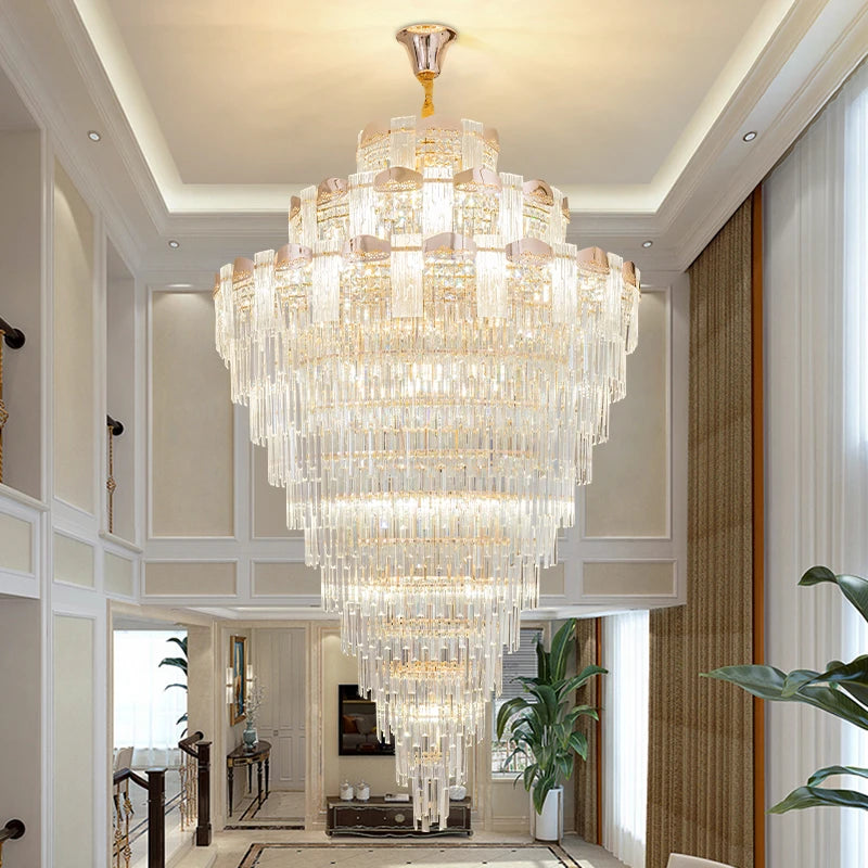 AM0010 · Modern Stairwell Crystal Chandelier for Double-Height Spaces · 5 Configurations — AM0010, view 2