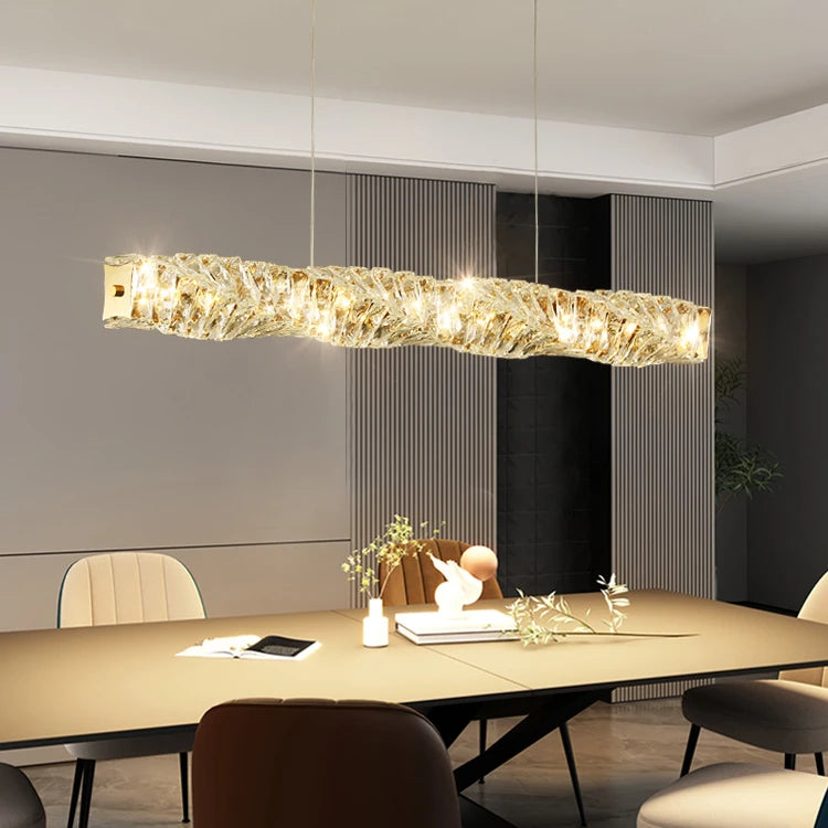 AM0036 · Modern Minimalist Linear Crystal Chandelier for Dining Rooms · 5 Configurations — AM0036, view 2