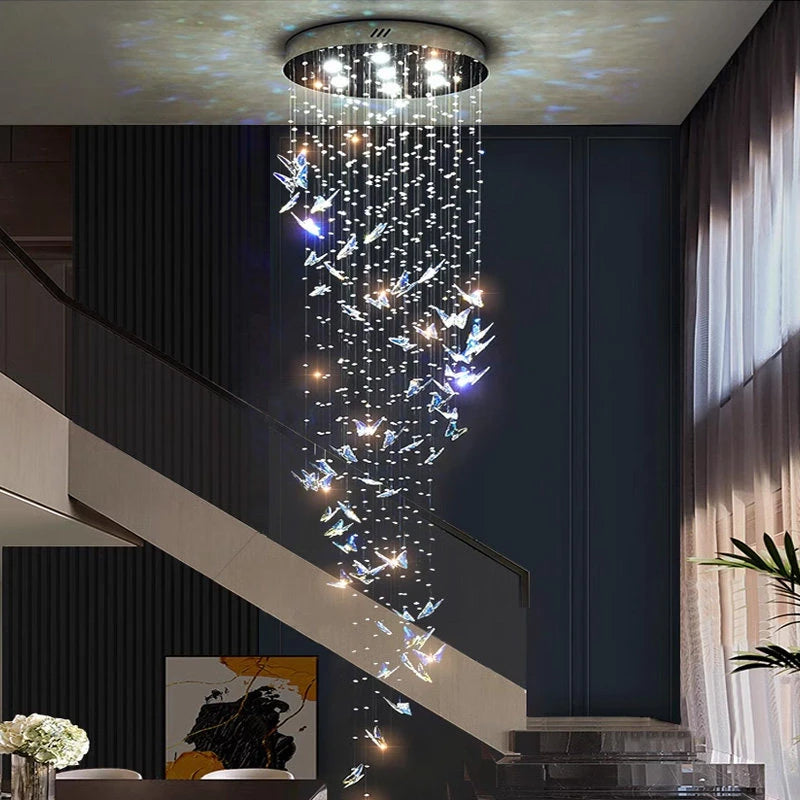 AM0007 · Modern Butterfly Crystal Chandelier for Double-Height Spaces · 12 Configurations — AM0007, view 2