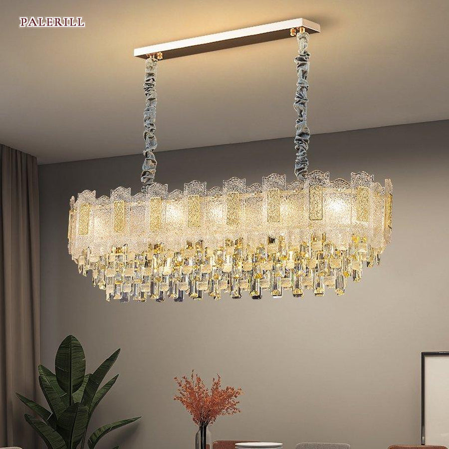 AM0563 — Light Luxury Round K9 Crystal Chandelier for Living Rooms