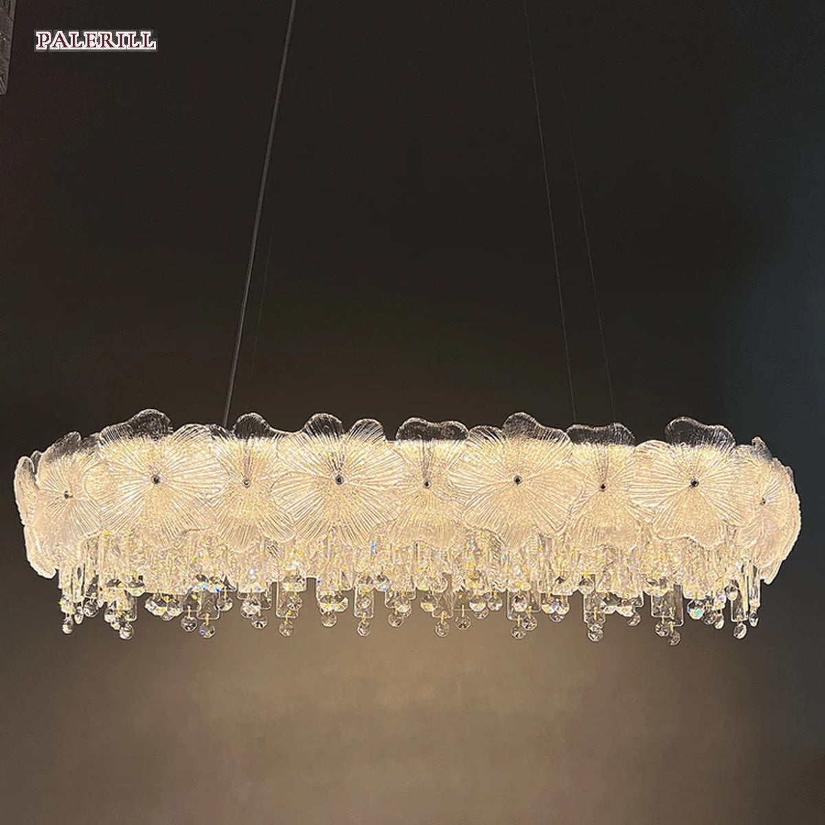 AM0651 — Light Luxury Floral Crystal Chandelier for Living Rooms