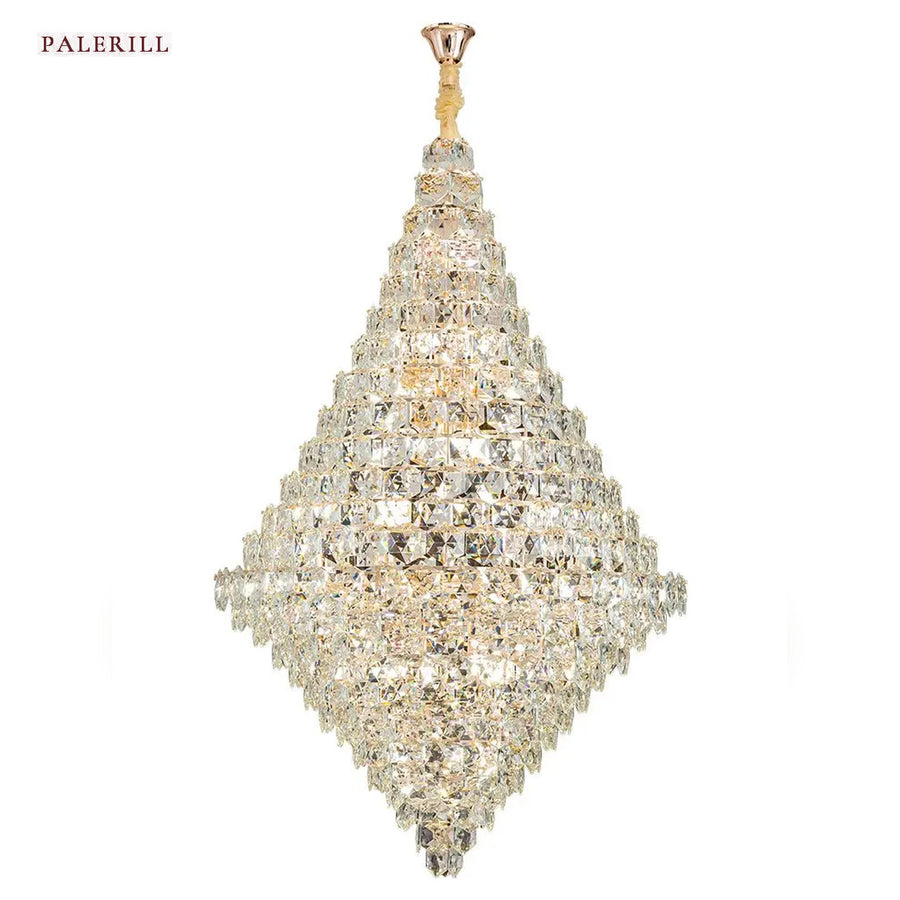AM0554 — Light Luxury Spiral Staircase Crystal Chandelier for Living Rooms