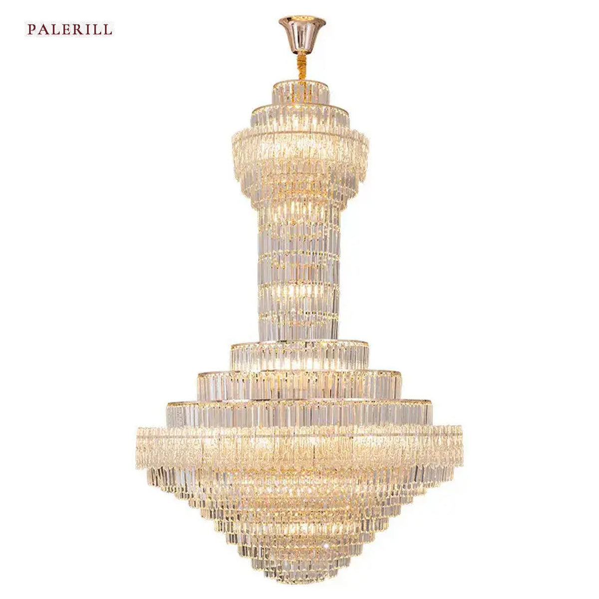 AM0564 — Light Luxury Linear Crystal Chandelier for Living Rooms