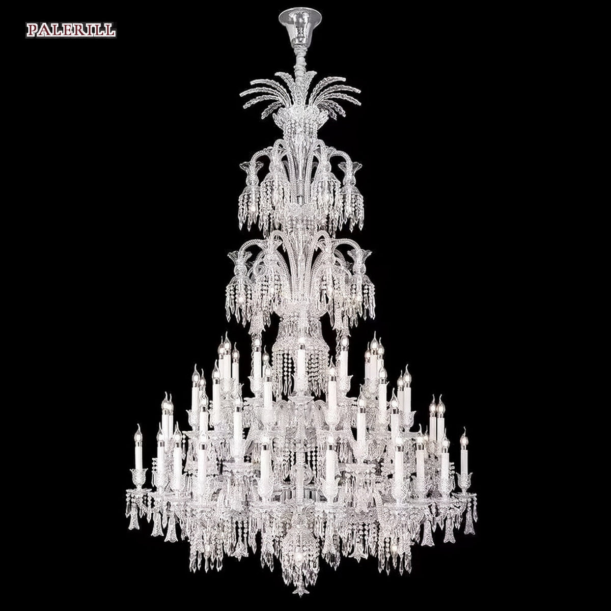 AM0782 — European Candle Crystal Stainless Steel Chandelier for Studies