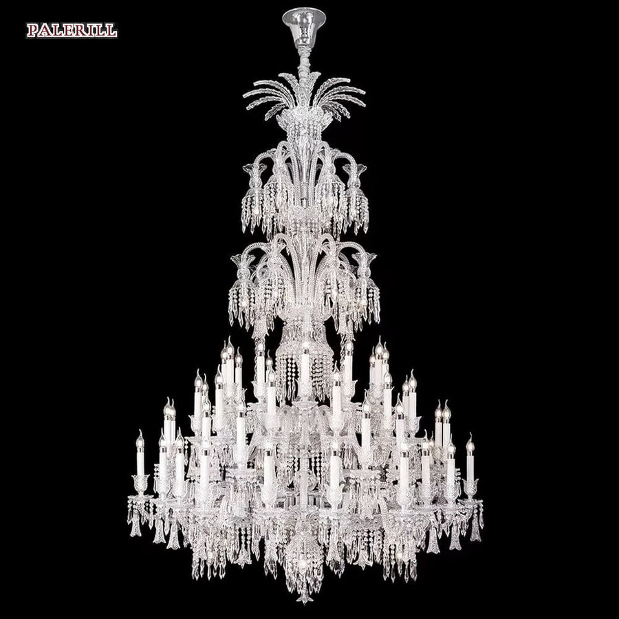 AM0782 — European Candle Crystal Stainless Steel Chandelier for Studies