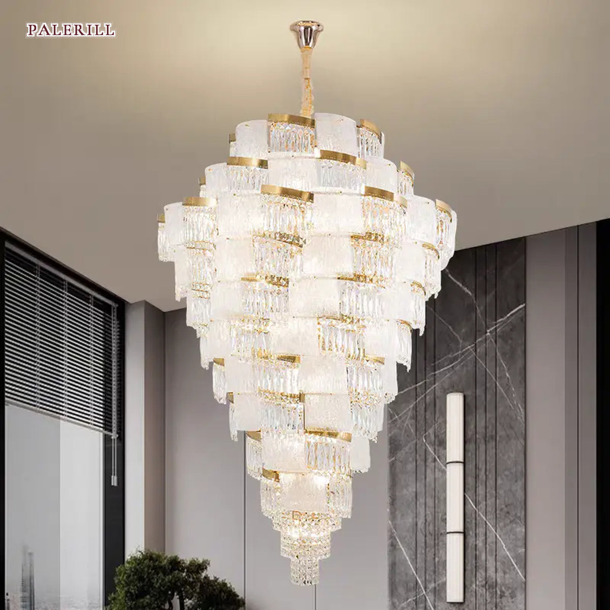 AM0659 — Stairwell Crystal Chandelier for Living Rooms