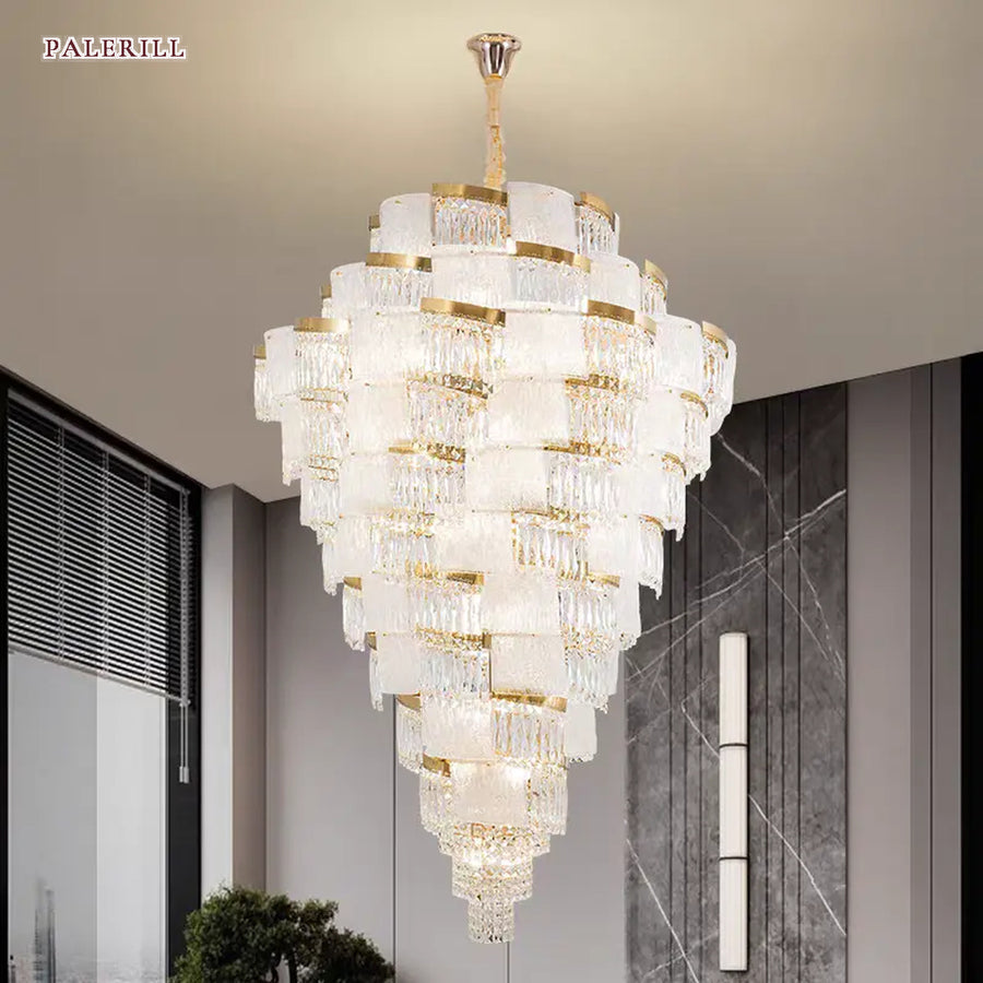 AM0659 — Stairwell Crystal Chandelier for Living Rooms