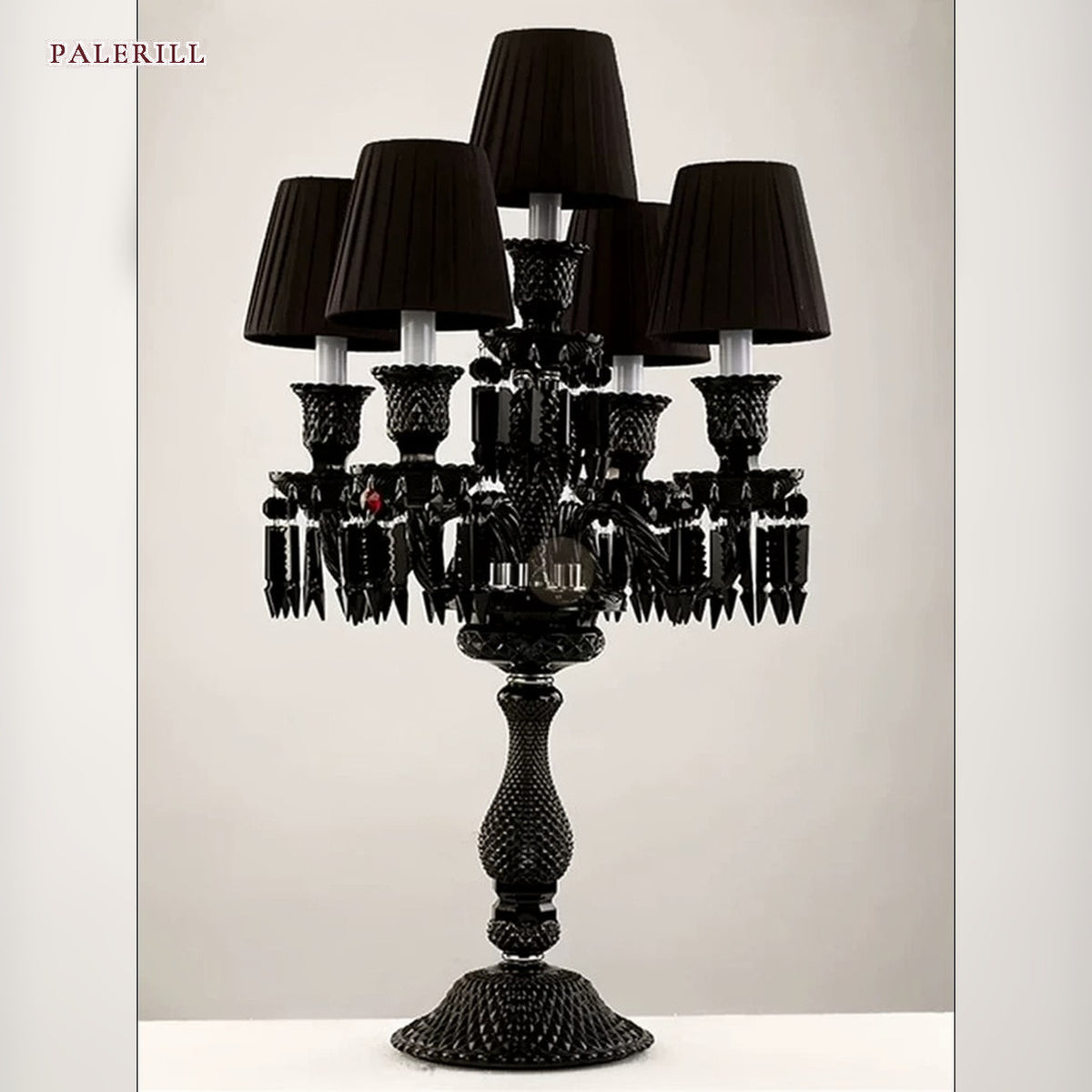 AM0851 — French Crystal Fabric Table Lamp for Living Rooms & Bedrooms