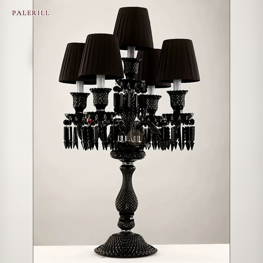 AM0851 — French Crystal Fabric Table Lamp for Living Rooms & Bedrooms