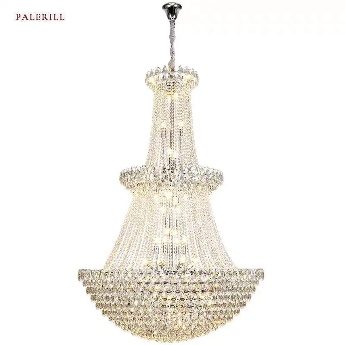 AM0610 — Light Luxury Stairwell Crystal Chandelier for Living Rooms