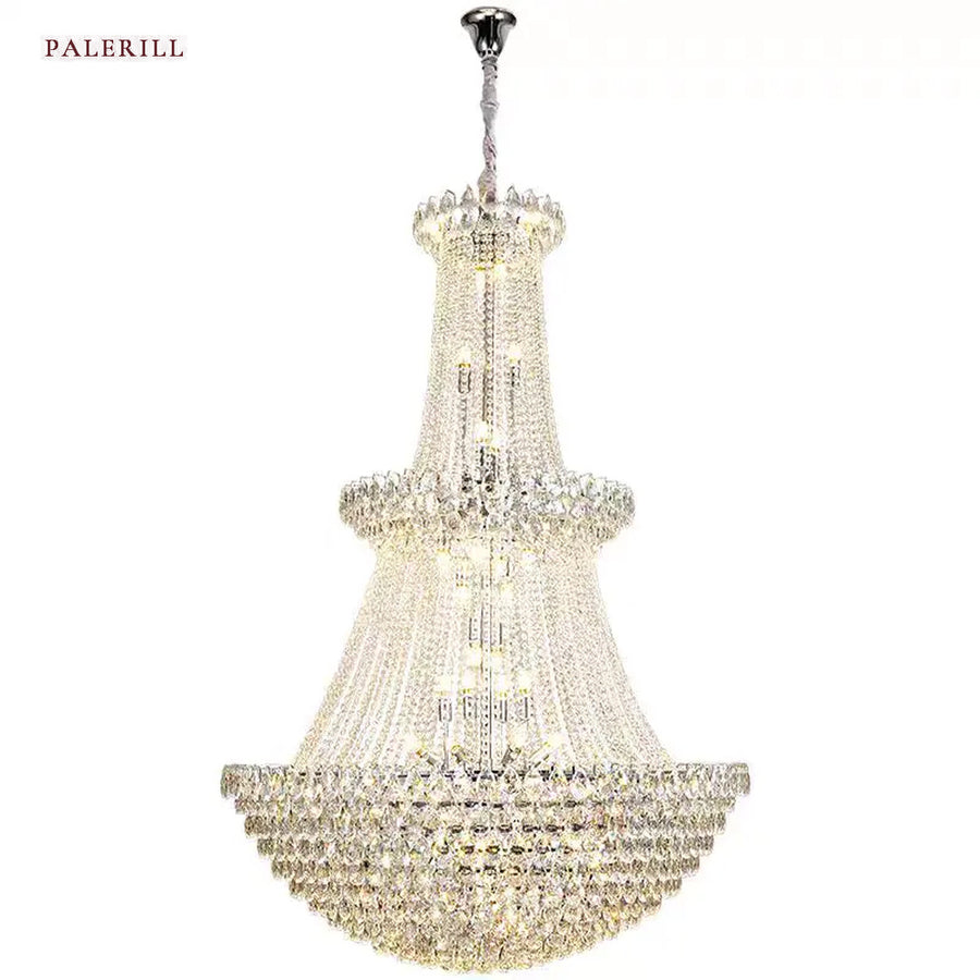 AM0610 — Light Luxury Stairwell Crystal Chandelier for Living Rooms