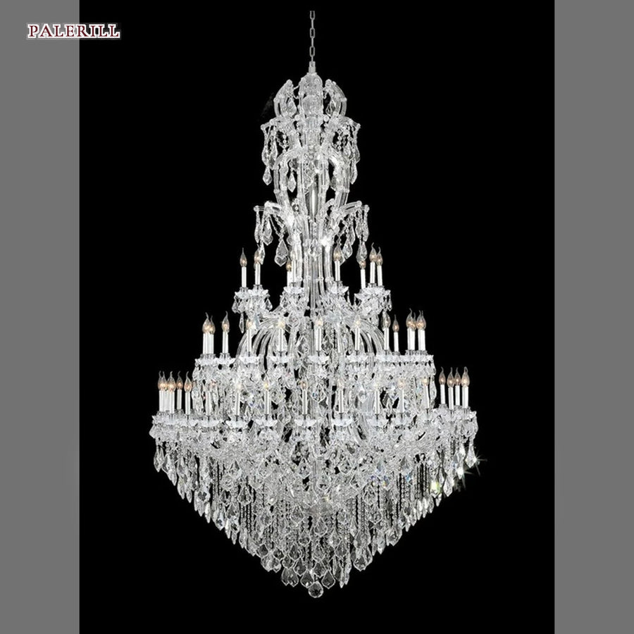 AM0852 — Modern Luxury Crystal Stainless Steel Chandelier for Duplex Spaces & Stairwells