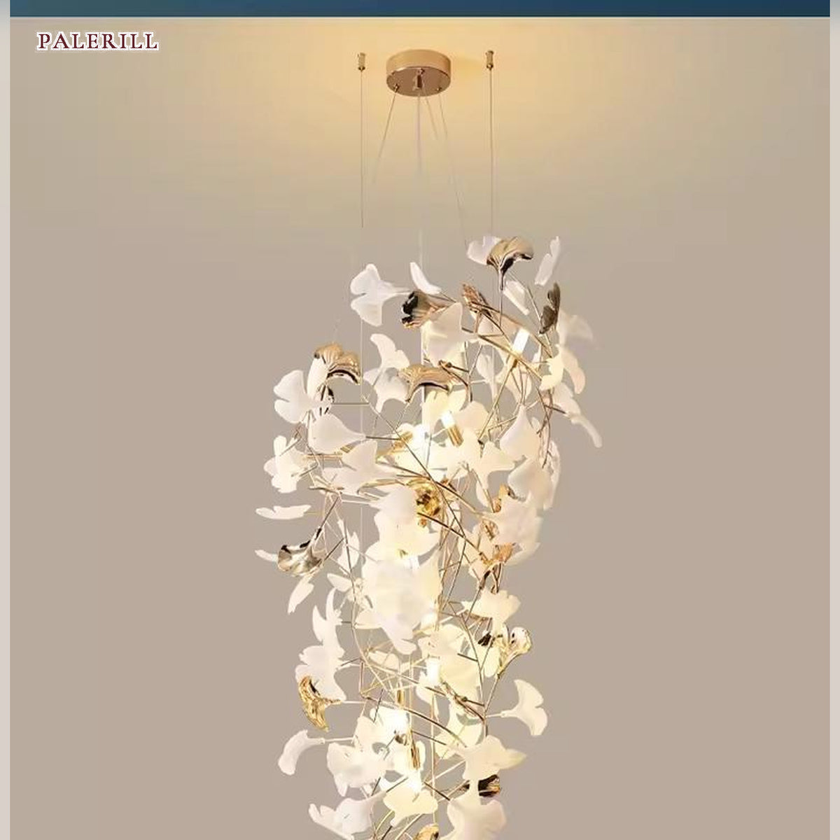 AM0577 — Light Luxury Spiral Staircase Chandelier for Stairwells