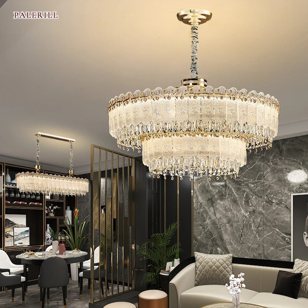 AM0648 — Postmodern K9 Crystal Chandelier for Living & Dining Rooms