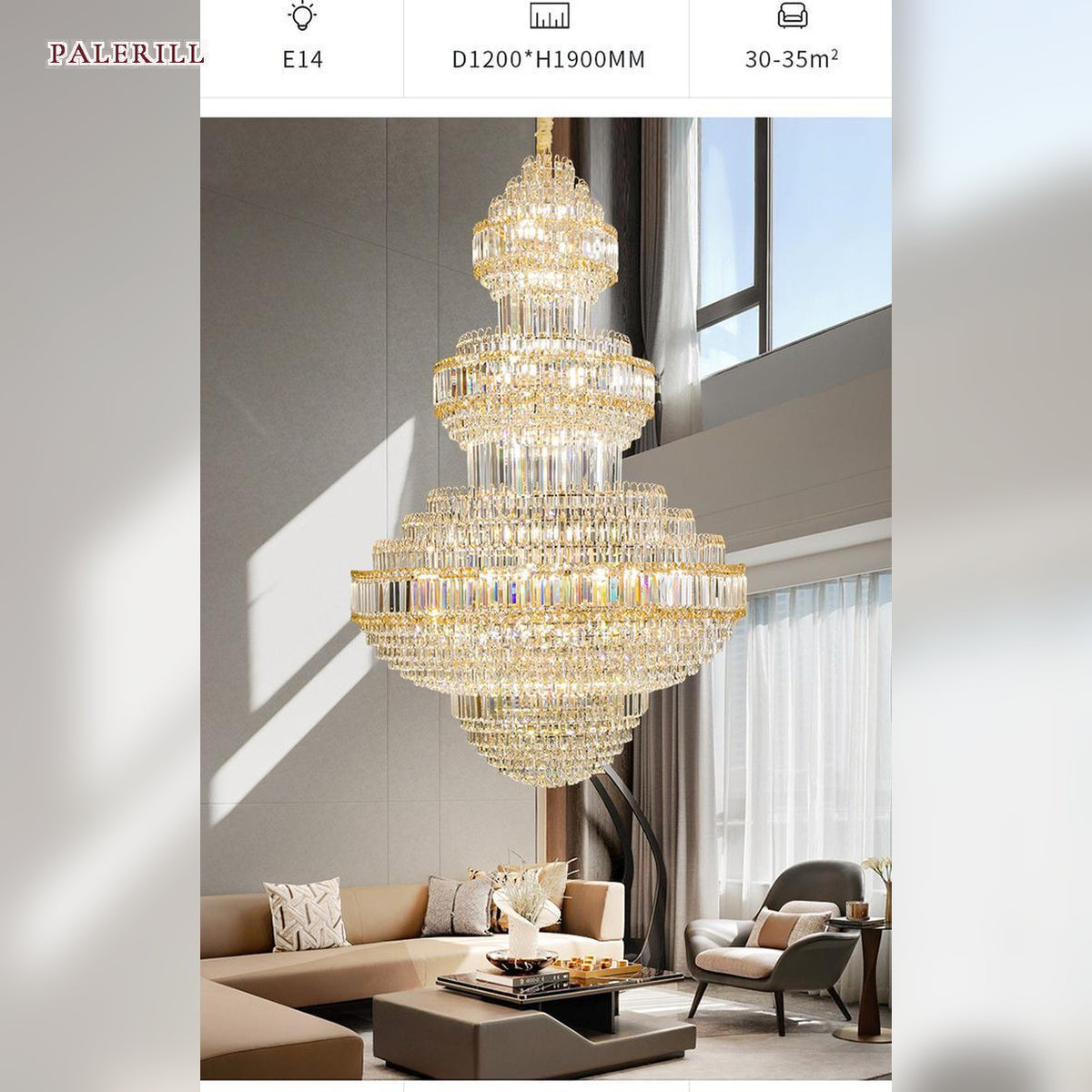 AM0627 — Light Luxury Spiral Staircase Crystal Chandelier for Living Rooms