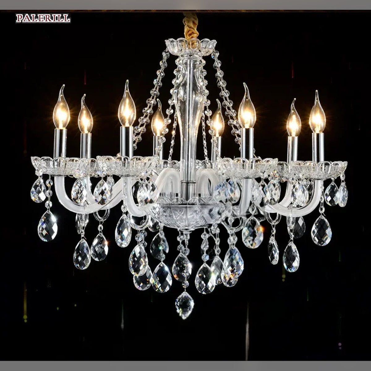 AM0776 — European Candle Crystal Chandelier for Living Rooms