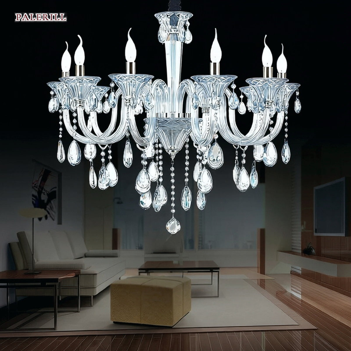 AM0720 — European Candle Crystal Chandelier for Living Rooms