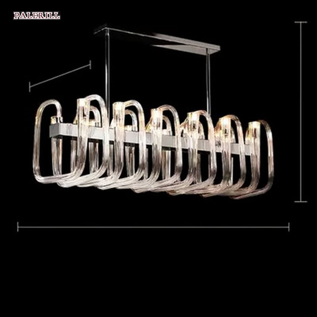 AM0829 — Postmodern Candle Crystal Glass Chandelier for Offices