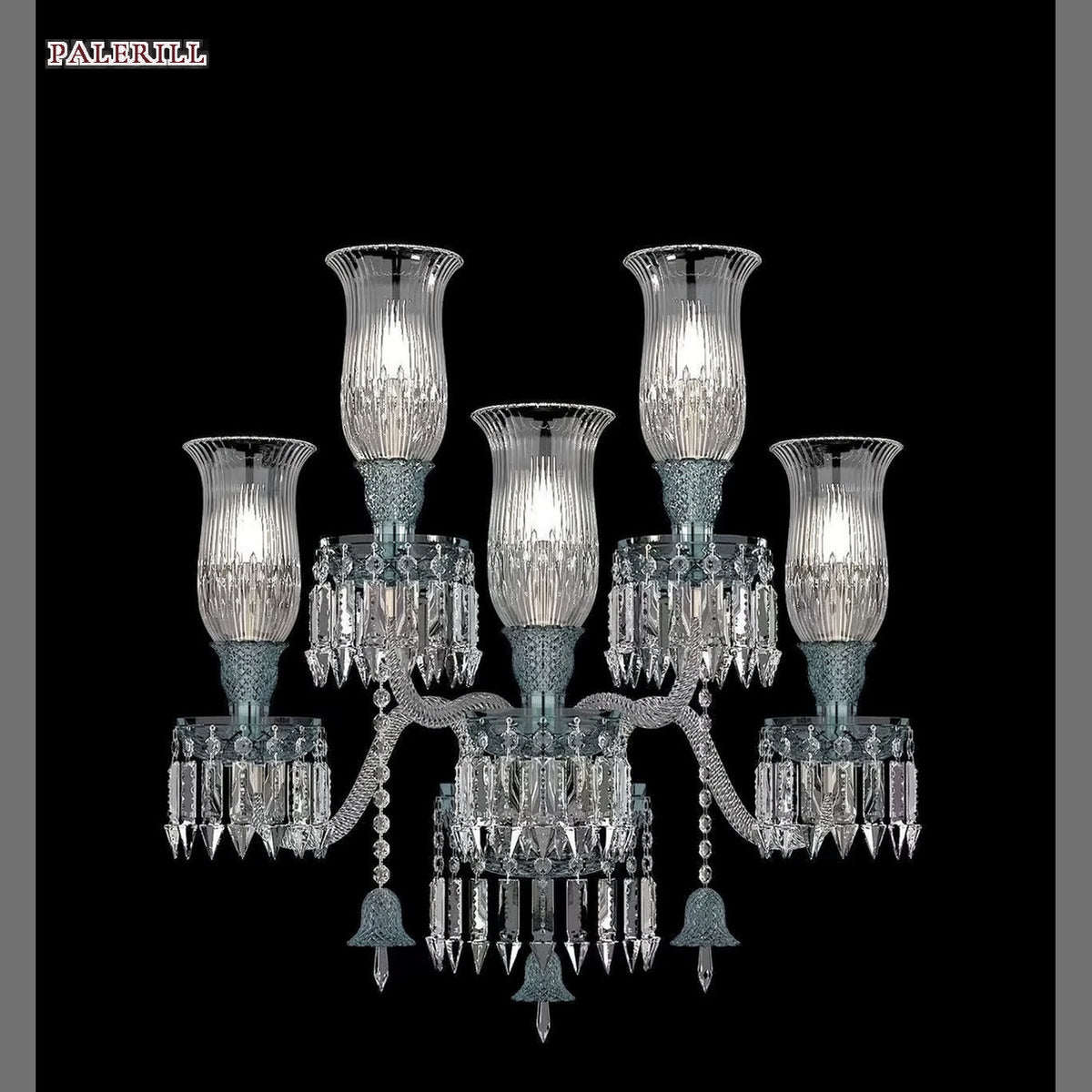 AM0853 — French Stairwell Duplex Glass Chandelier for Hotels & Ballrooms