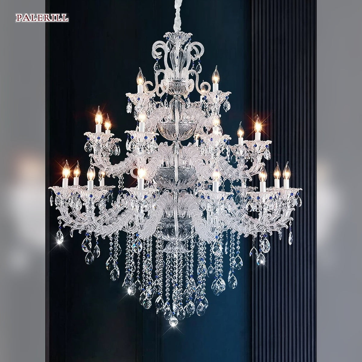 AM0854 — European Stairwell Duplex Crystal Chandelier for Living Rooms & Dining Rooms
