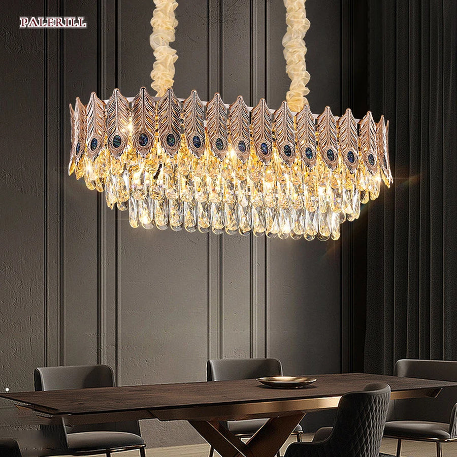 AM0579 — Postmodern Peacock Crystal Chandelier for Living Rooms