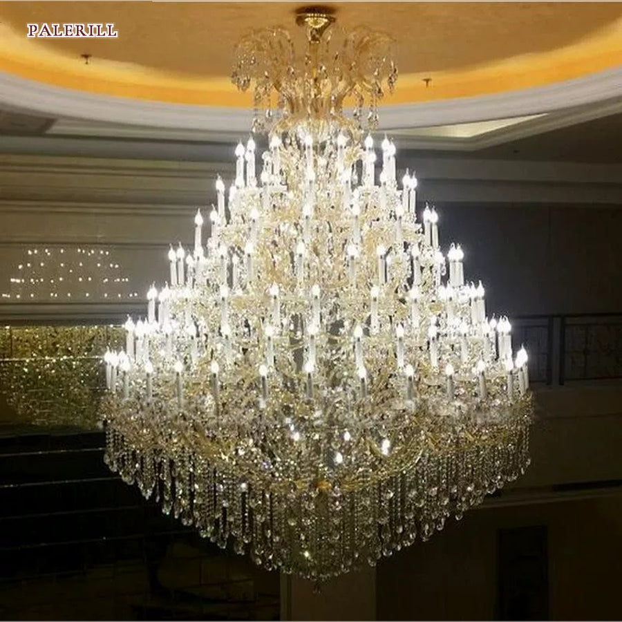 AM0797 — European Duplex Double-height Crystal Chandelier for Living Rooms