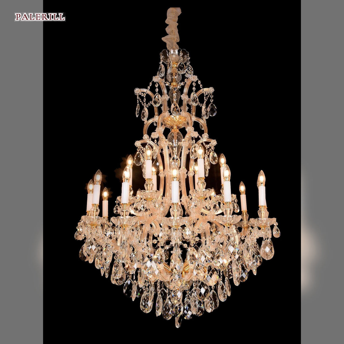 AM0809 — European Grand Hall Crystal Chandelier for Duplex Spaces & Stairwells