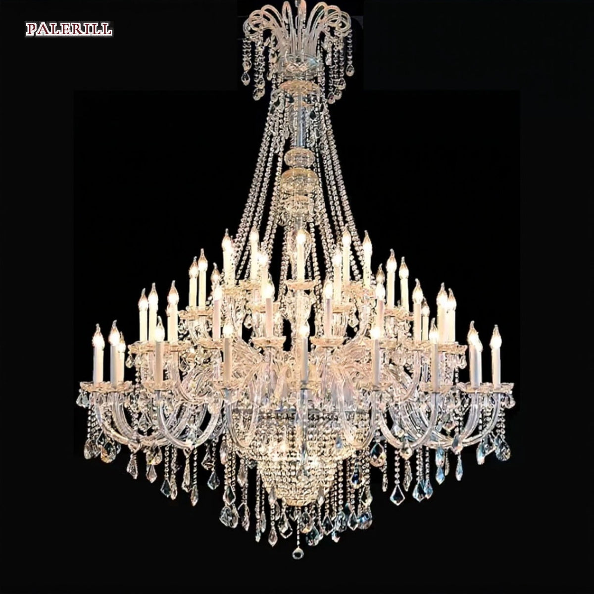 AM0728 — European Candle Duplex Crystal Chandelier for Offices