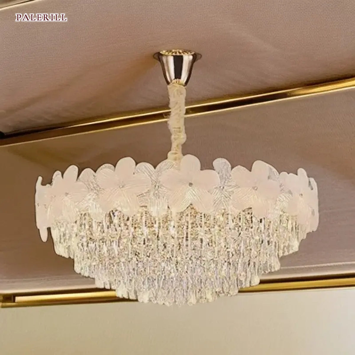 AM0484 — Modern Luxury Floral Crystal Chandelier for Living Rooms
