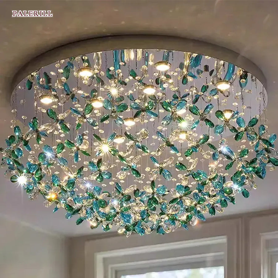 AM0674 — Modern Minimalist Crystal Ceiling Light for Living Rooms