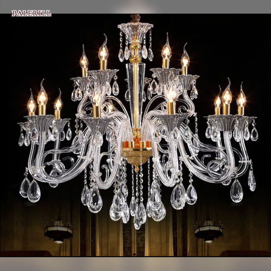 AM0759 — European Candle Crystal Chandelier for Retail Spaces & Gym Spaces