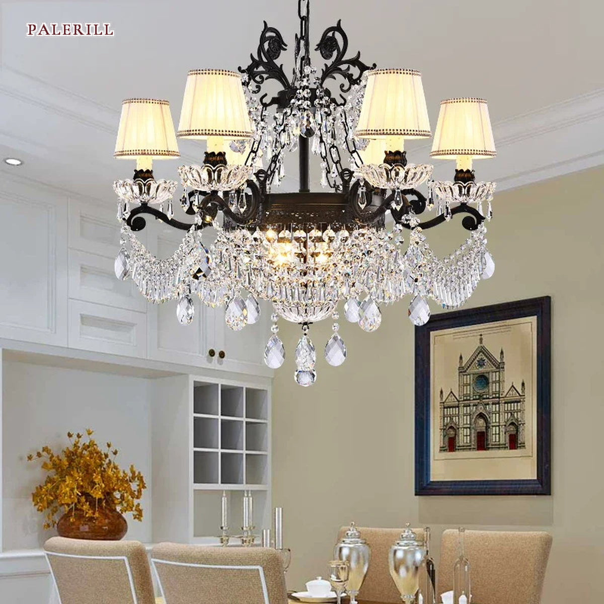 AM0800 — European Wrought-Iron American Crystal Chandelier for Living Rooms & Dining Rooms